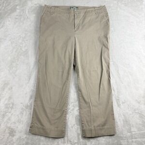 LRL Lauren Active Ralph Lauren Womens Pants 14 Olive Green Tan Stretch Comfort